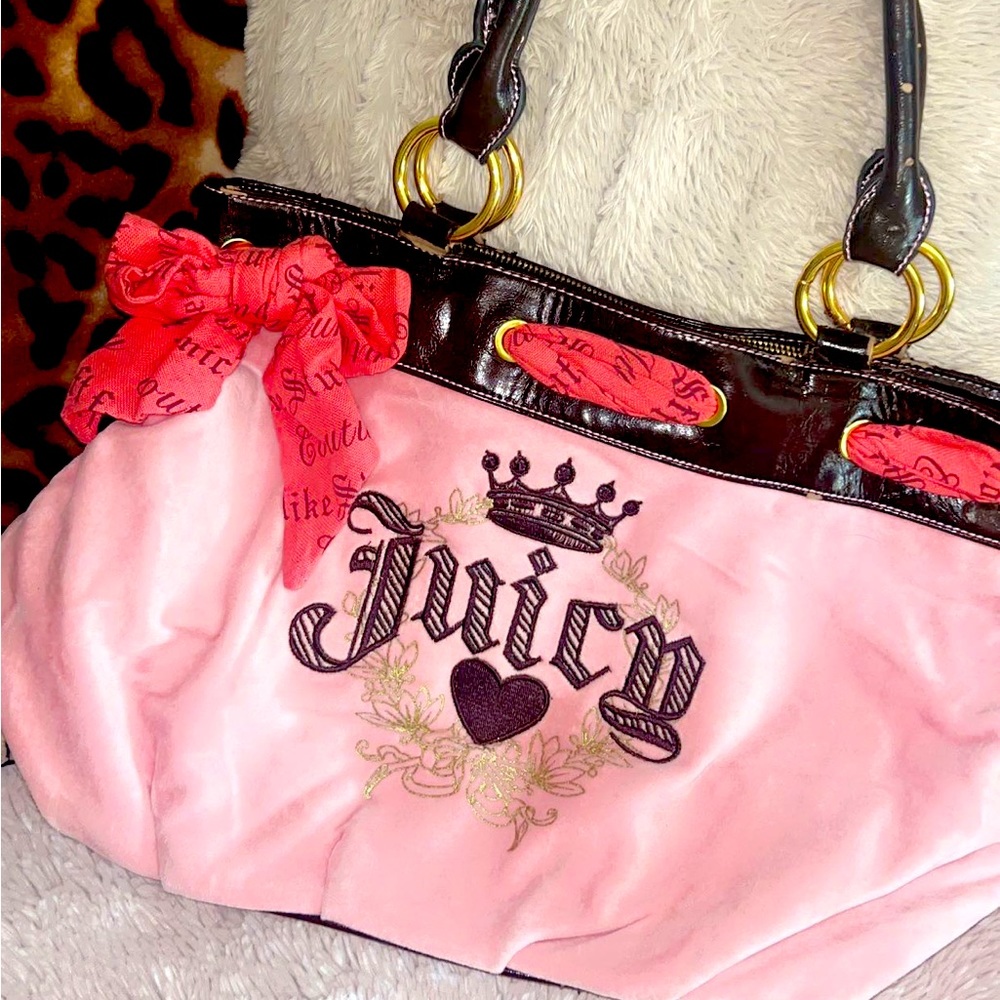 Juicy Couture Pink Velvet Tote Bag
